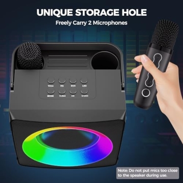Verkstar Portable Karaoke Machine with Bluetooth & Mics Storage