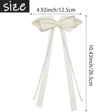 Sparkly Rhinestone Tassel Hair Bows for Women and Girls