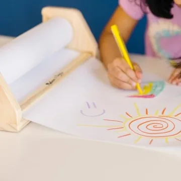 Wooden Tabletop Paper Roll Dispenser for Kids
