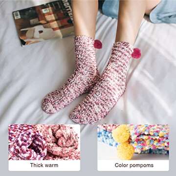 Yawcorp Valentines Day Gifts for Her, Cozy Socks Fuzzy Socks for Women, Christmas Gifts Cupcake Sock...