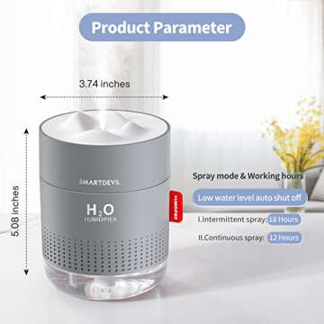 SmartDevil 500ml Quiet Humidifier with Night Light