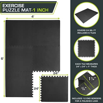 ProsourceFit Extra Thick EVA Foam Exercise Mats for Home