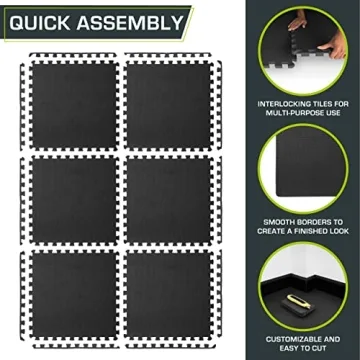 ProsourceFit Extra Thick EVA Foam Exercise Mats for Home