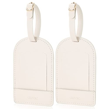 Stylish GELVTIC Faux Leather Luggage Tags for Privacy & Durability