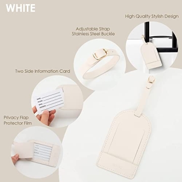 GELVTIC Faux Leather Luggage Tags Privacy Protection Vegan