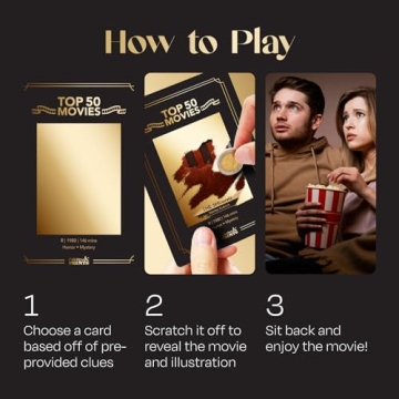Premium Movie Night Scratch-Off Cards for Couples and Families