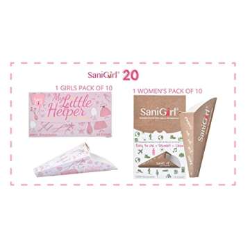 SaniGirl Disposable Sanitary Pee Funnels | Girls Neatly Stand to Pee | Women Girls Toddler Urinal | Combo Pack Two Sizes Female Urination Device | Girls Travel Potty My Little Helper (20 Count)