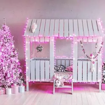 JMEXSUSS Connectable 100 LED Pink String Lights Indoor Outdoor