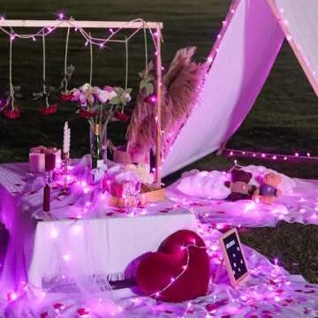 JMEXSUSS Connectable 100 LED Pink String Lights Indoor Outdoor