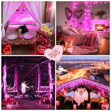 JMEXSUSS Connectable 100 LED Pink String Lights Indoor Outdoor