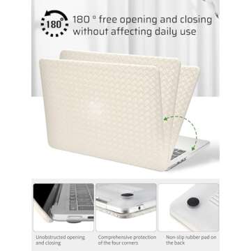 Seorsok Compatible for MacBook Pro 14 inch Case 2024-2021 M4 M3 Pro/Max A3112 A3185 A3401 A2918 A2992 M2 A2779 M1 A2442,Elegant Plastic Hard Shell Case with Keyboard Cover,Beige Tartan PVC Leather
