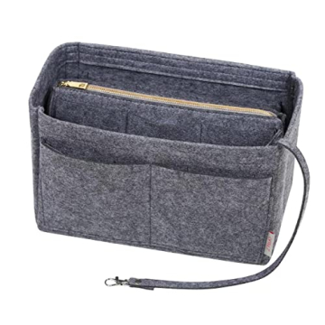 ZTUJO Purse Organizer Insert, Felt Bag Organizer with Metal Zipper, Handbag & Tote Shaper, For Speed...