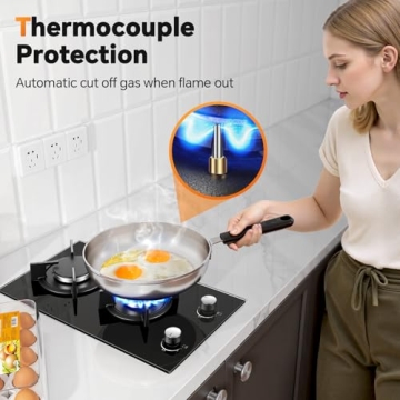 Elegant 12 Inch Gas Stove 2 Burner Cooktop for All Cooking Needs