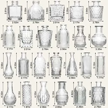 Arme Glass Bud Vase Set of 60 Pcs, Small Clear Glass Bud Vases in Bulk for Flowers, Rustic Wedding Centerpieces and Vintage Decorations, Perfect for Home, Table and Events with Elegant Design