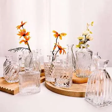 Arme Glass Bud Vase Set of 60 Pcs, Small Clear Glass Bud Vases in Bulk for Flowers, Rustic Wedding Centerpieces and Vintage Decorations, Perfect for Home, Table and Events with Elegant Design