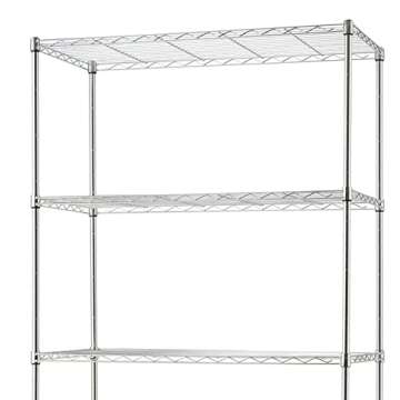 TRINITY Basics EcoStorage TBFZ-0933 5 Tier 36 x 18 x 76 Inch Adjustable Wire Shelving with Wheels fo...