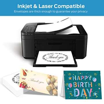 Blank White Cards and Envelopes 100 Pack, Ohuhu 5 x 7 Heavyweight Folded Cards and A7 Envelopes for DIY Christmas Greeting Cards, Wedding, Birthday, Invitations, Thank You Cards & All Occasion