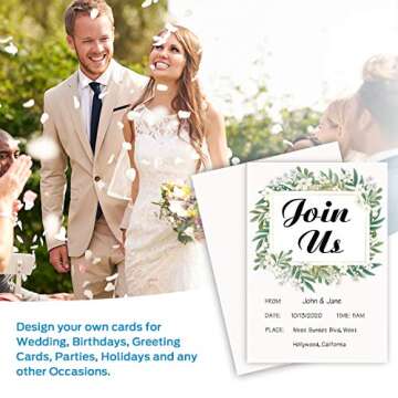 Blank White Cards and Envelopes 100 Pack, Ohuhu 5 x 7 Heavyweight Folded Cards and A7 Envelopes for DIY Christmas Greeting Cards, Wedding, Birthday, Invitations, Thank You Cards & All Occasion