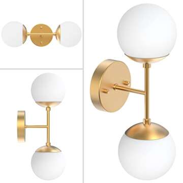 Tipace Gold Wall Sconce - Modern Globe Light Fixture