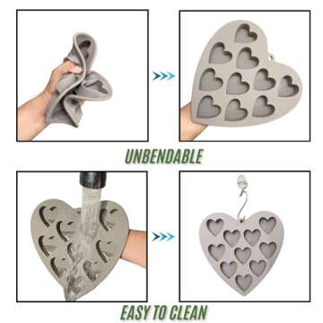 MarStore Heart Shaped Silicone Cake Molds for Baking