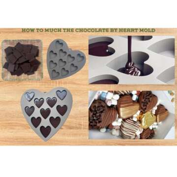MarStore Heart Shaped Silicone Cake Molds for Baking