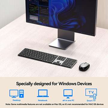 AUSDOM Wireless Keyboard and Mouse Combo for Windows