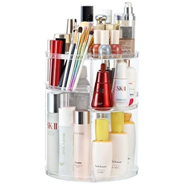 COOLBEAR 360 Rotating Adjustable Acrylic Makeup Organizer