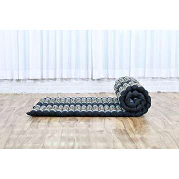 Leewadee - Foldable Floor Mattress - Japanese Roll Up Futon -Trifold Tatami Mat- Guest Floor Bed - Camping Mattress - Thai Massage Mat, Kapok Filled, 75 x 28 inches, Blue