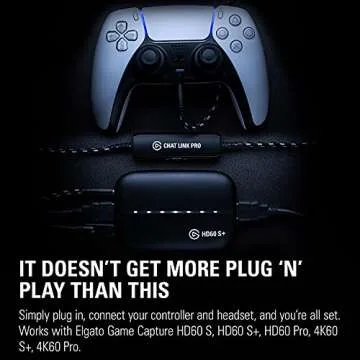 Elgato Chat Link Pro - Audio Adapter, for PS5, PS4, Nintendo Switch, Capture Voice Chat, Gameplay Sound, Extra Long Cable, Black