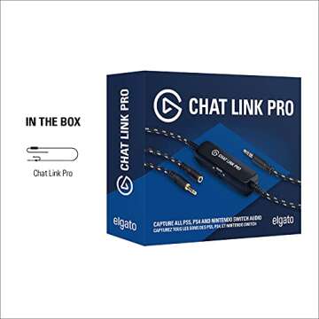 Elgato Chat Link Pro - Audio Adapter, for PS5, PS4, Nintendo Switch, Capture Voice Chat, Gameplay Sound, Extra Long Cable, Black
