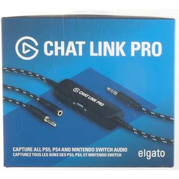 Elgato Chat Link Pro - Audio Adapter, for PS5, PS4, Nintendo Switch, Capture Voice Chat, Gameplay Sound, Extra Long Cable, Black