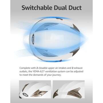 Motorcycle Open Face Helmet DOT Approved - YEMA Helmet YM-627 Motorbike Moped Jet Bobber Pilot Crash Chopper 3/4 Half Helmet with Sun Visor for Adult Men Women - White,XL