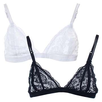 URBAN K Womens Semi Sheer Full Lace Sexy Bralette