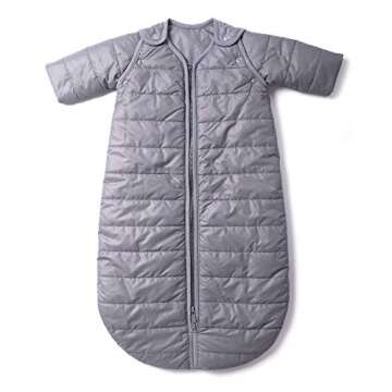 baby deedee Sleep Nest Travel Quilted Baby Sleeping Bag Sack with Sleeves, Gray Skies, Large (18-36 Months)
