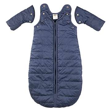 baby deedee Sleep Nest Travel Quilted Baby Sleeping Bag Sack with Sleeves, Gray Skies, Large (18-36 Months)