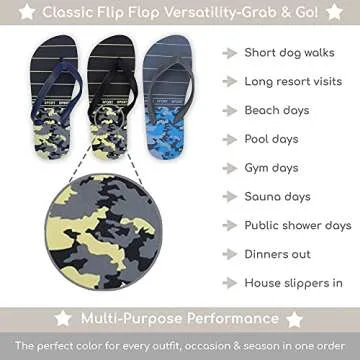 TravelNut Men's Multicolor Flip Flops for Summer Fun