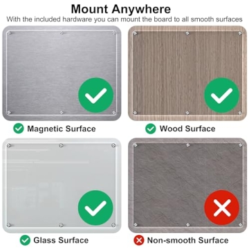 Acrylic Magnetic Dry Erase Fridge Board 17x13 with Markers