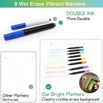 Acrylic Magnetic Dry Erase Fridge Board 17x13 with Markers