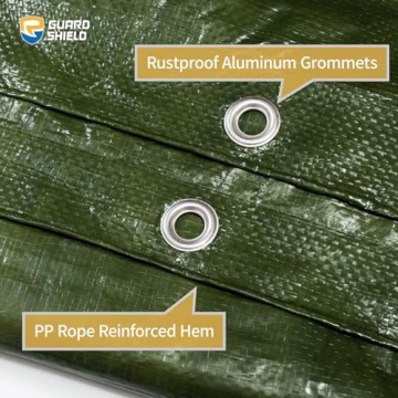 GUARD SHIELD Green Tarp Waterproof Medium Duty 15x15 Feet