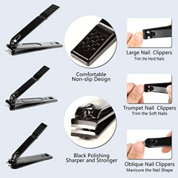 ONME Manicure Set, 15pcs Stainless Steel Nail Clipper Pedicure Professional Grooming Kit, Includes C...