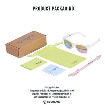 COCOSAND Flexible Polarized Baby Sunglasses with Strap UV Protection for Toddler Infant Newborn Girl...