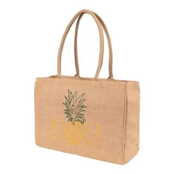 KAF Home Jute Market Tote for Stylish Grocery Shopping