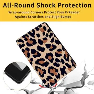 for Kindle Paperwhite Case 6.8" (11th Gen 2021/Signature Edition), Lightweight Shockproof Kindle Cover with Multi-Angle Stand & Auto Wake/Sleep, Durable Case for Kindle 6.8", Leopard