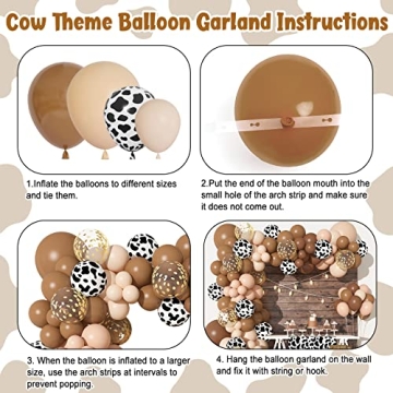 170Pcs Cowboy Balloon Arch Kit for Western Celebrations
