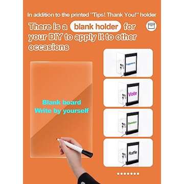 Light Up Acrylic Donation Ballot Box - 20 Colors Changing Tip Jar for Money with Re-mote, Lock, Key and Sign Holder- Raffle Suggestion Comment Vote Ticket Tip Box for Bartender Restaurant Band (USB)