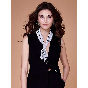 SATINIOR 1950s Chiffon Scarf Chiffon Scarf Square Handkerchief Neck Scarf Satin Ribbon Scarf Hair Tie for Women