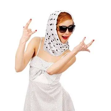 SATINIOR 1950s Chiffon Scarf Chiffon Scarf Square Handkerchief Neck Scarf Satin Ribbon Scarf Hair Tie for Women