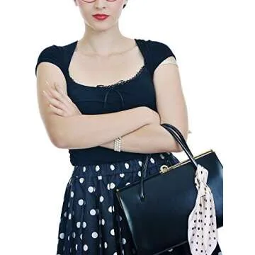 SATINIOR 1950s Chiffon Scarf Chiffon Scarf Square Handkerchief Neck Scarf Satin Ribbon Scarf Hair Tie for Women