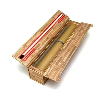 ChicWrap Butcher Black Parchment Paper Dispenser - Includes 15"x 164' (205 Sq.Ft) Roll Unbleached Baking, Cooking & Culinary Paper - Reusable Dispenser w/Slide Cutter - Kosher Certified