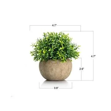 Velener 2Pcs Mini Artificial Boxwood Topiary Faux Plants Indoor- Small Fake Plants Decor Magnolia Ho...